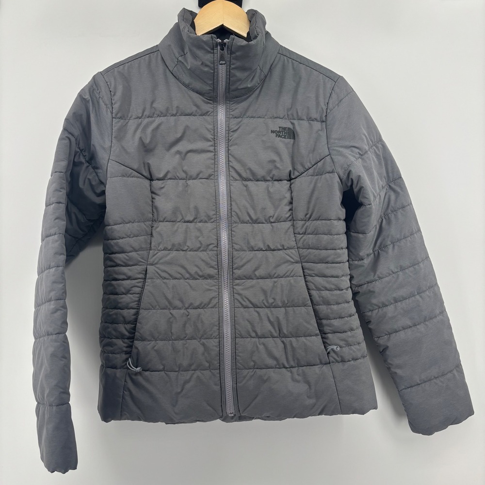 The North Face Harway Insulated Jacket Womens Medium Gray Quilted Full Zip